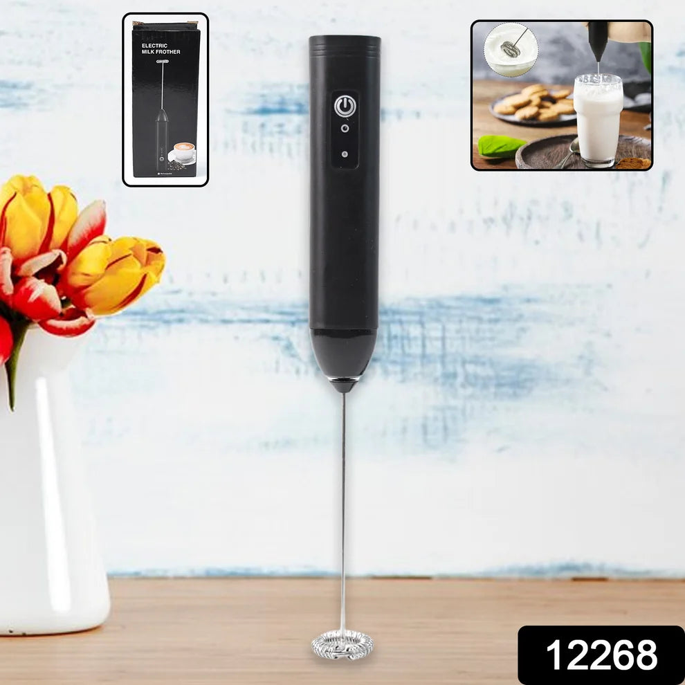 Electric Handheld Milk Frother – Portable Stainless Steel Whisk